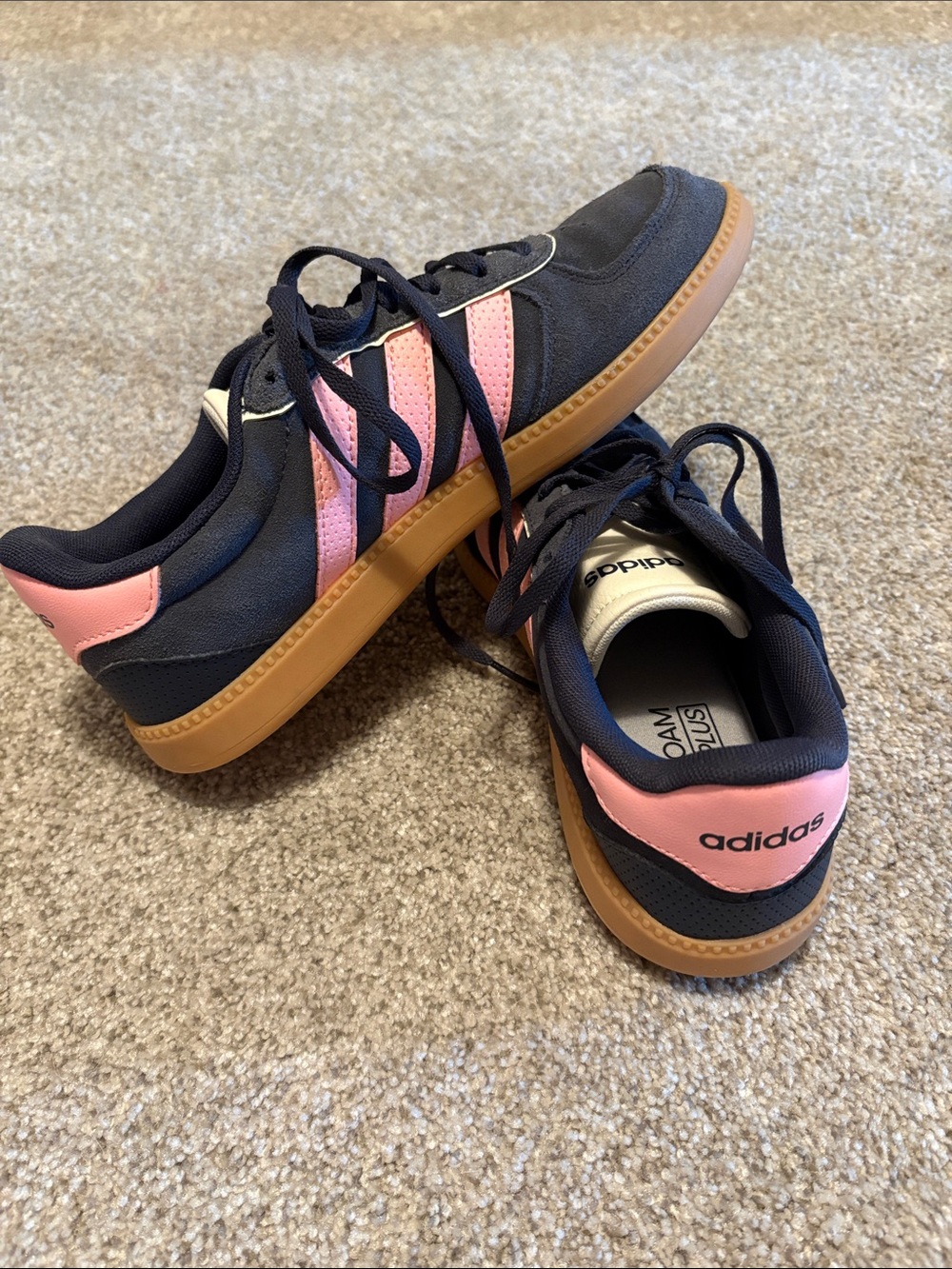 adidas Navy and Pink Casual Low-Top Sneakers